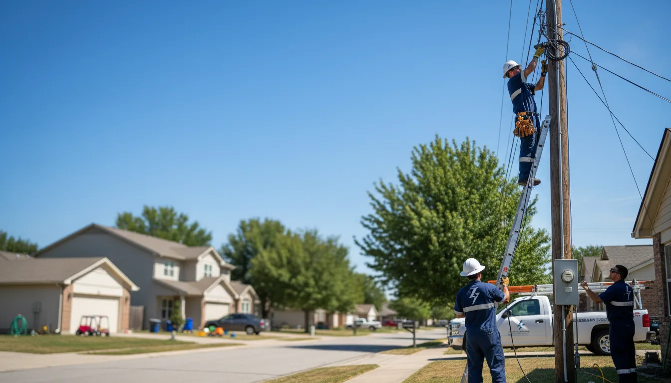 Residential electrician providing installation services in Springlake, TX